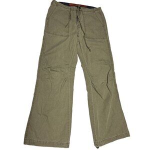 Abercrombie & Fitch Cargo Style Pants Size M Wide Leg Y2K, color is olive green